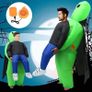Alien Costume for Adult Space Blow up Alien Holding Human Costume Halloween Party Costume Funny Cosplay Fancy Dress (FREE SHIPPING) Image 3