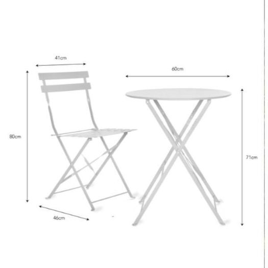Rive Droite Bistro set small white chalk GT36