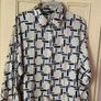 Fab Zara Limited Edition Ecru Satin Geometric Print Blouse Image 8