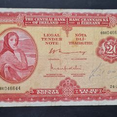 Ireland 20 pound  Lady Lavery 1976 Banknote