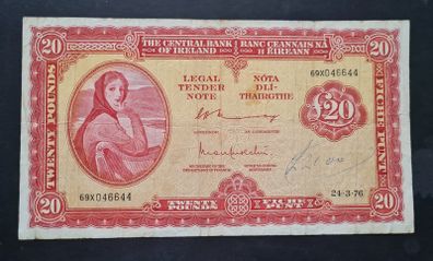 Ireland 20 pound  Lady Lavery 1976 Banknote