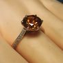 3 ct. Citrine Solitaire Ring with Moissanite accents. Bargain Price Image 3