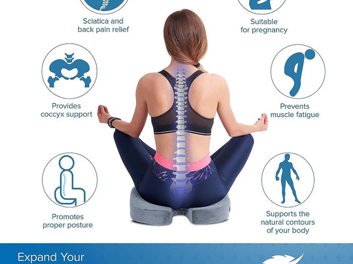 Coccyx Cushion For Tailbone Pain Relief Hemorrhoid And Sciatica Pain ...