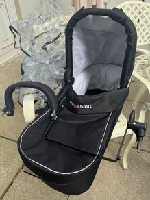 Out and About double carrycot summit black and double carrycot adapter and rain cover included