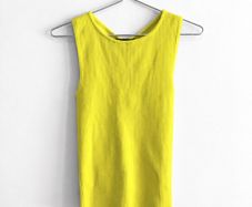Pre Owned Zara Lime Green Ribbed Knit Tank Top