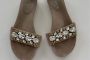 Barca Italian stone suede jewelled sandals