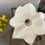 White Ceramic Lily Flower Ceramic Vase Laying Down Lily Shape Vase Image 6