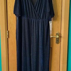 CurveWow black & blue sparkly jumpsuit, Size 34-36, BNWT