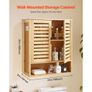 Bathroom Wall Cabinet, 2 Doors and Adjustable Shelf, Over the Toilet Storage Medicine Cabinet Wall Mounted, Hanging Organizer with Shelves Image 2