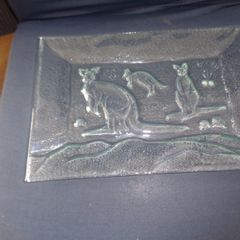 Australian Kangaroo See Glass Platter for Sale
