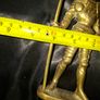 Vintage Full Brass Knight in Full Armor, holding a Poleaxe or Halberd in one hand and a Shield bearing a cross emblem in the other, Postage Available or Collection, Image 9