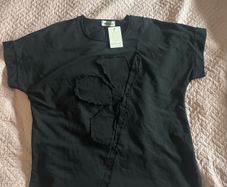 BNWT Italian Fashion Stella black cotton top size UK16 EU44 Postage included