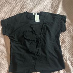 BNWT Italian Fashion Stella black cotton top size UK16 EU44 Postage included