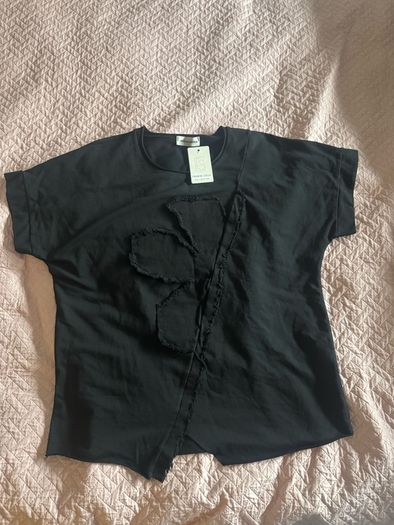 BNWT Italian Fashion Stella black cotton top size UK16 EU44 Postage included