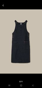 Lucy &yak Denim Pinafore Dress Size Uk 14