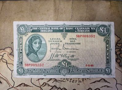 1 Pound Lady Lavery 3/4/46 IRISH NOTE