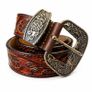 Luxury Handcrafted Genuine Leather Belt Vintage Floral Embossed Brown Leather Casual & Western Style Belt Image 9