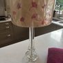 4 pieces- Avoca Mohair Wool Magenta Throw, Jerpoint Pedestal / Footed Bowl, Cut Glass Pillar Lamp with Brand New Sanderson Drum Shade - all are perfect together Image 6