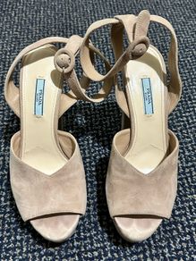 Original Prada Suede Block High Heels