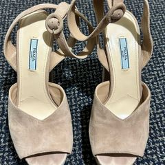 Original Prada Suede Block High Heels