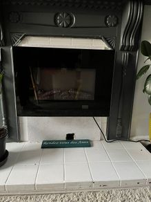 Wall Mounted Electric Heater, Fireplace / Fire, LED Flame Effect, Remote Control