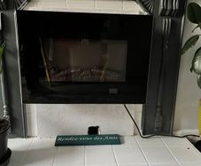 Wall Mounted Electric Heater, Fireplace / Fire, LED Flame Effect, Remote Control