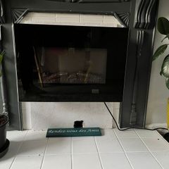 Wall Mounted Electric Heater, Fireplace / Fire, LED Flame Effect, Remote Control