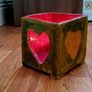 Handmade Ceramic Candle Holder - Heart Glow Design Image 2