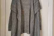 Grey Knitted Waterfall Cardigan