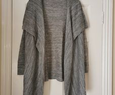 Grey Knitted Waterfall Cardigan
