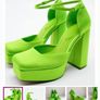Zara green block high heels uk5 Image 2