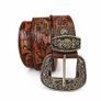 Luxury Handcrafted Genuine Leather Belt Vintage Floral Embossed Brown Leather Casual & Western Style Belt Image 7