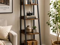 main image for ad Slim Shelving Unit industrial brown bookcase 5 tier