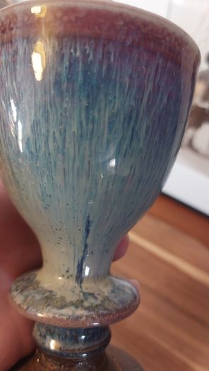Wonderful Single Studio Art Pottery Goblet by Martin Branch Lyre Pottery, Cloncorban, Rossmore, Clonakilty, West Cork in a Fabulous Colourful Variegated Glaze. # One