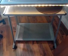 Metal computer table with lights