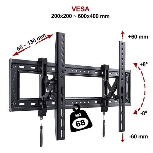 Tv Wall Mount Bracket Flat Tilt Pull Out 50-90"