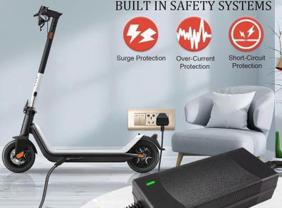 Battery Charger For Electric Scooter Aovo/Pro, Xiaomi MI M365/Pro, Segway Ninebot Scooter 42v 2A UK PLUG