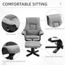 Manual Recliner Sofa With Footrest 360 Degree Swivel Sofa Armchair Cushion Padded Seat Armrest Faux Leather Grey (FREE SHIPPING) Image 6