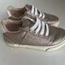 Zara baby girls shimmering rose gold metallic finish with side zippers trainers Sz UK5/EU 22 EUC Image 2