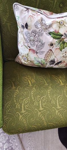 2 x Vintage Green Armchairs