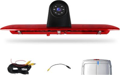 Brake Light Reverse Camera for Ford Transit 2014-2018 with IR Night Vision IP67 Waterproof Rear View Camera Wide Viewing Angle Lens Parking Camera High Mount + 10m Cable