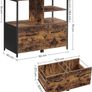 Office Filing Cabinet with Drawer and Open Compartments for A4 Documents, Letter Format, Printer Stand, Industrial Design, Vintage Brown/Black Image 3