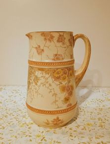 Vintage Crown Devon Large Jug/Pitcher With Floral Spring Design.