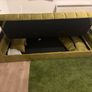 Velvet Sofa Bed with Storage Pouffe (almost brand new) Image 3