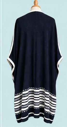 Jasper Conran Navy & White Linen Blend Cape