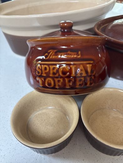 18 Pieces- Vintage Earthenware Glazed Pottery Pieces- Pearson's of Chesterfield, Moira Pottery , Emile Henry - French Designer- all in great condition