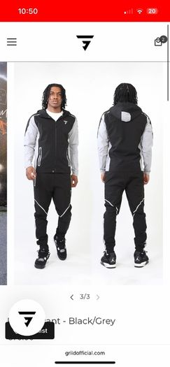 White and Black Griid tacksuit