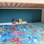 White Triple Bunk Bed with Drawers and Slide Image 3