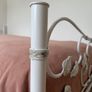 Handcrafted white metal single bed with mattress Image 2