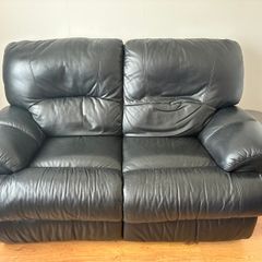 Two seater leather recliner sofa